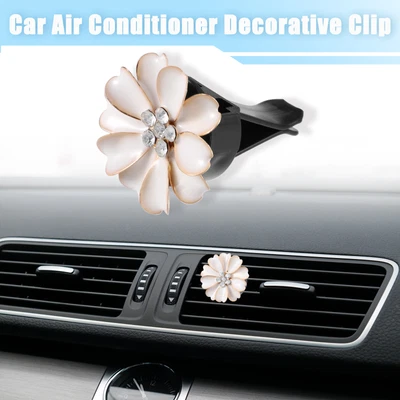 £4.19 • Buy Car Flower Shape Clips For Air Conditioner Outlet Vent Decorations Clip White