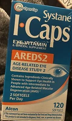 Systane ICaps Eye Vitamin AREDS 2 Age Related 120 Soft Gels Free Shipping • $74.98