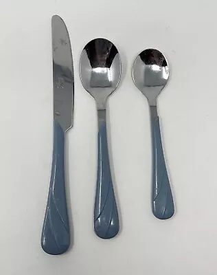 Fiestaware Vintage Silverware Flatware Stainless 3 Piece Spoon Knife Gray • $19.99