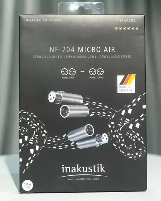 Inakustik NF-204 Micro Air 1 Metre XLR Balanced Interconnect Analogue HiFi Cable • £235