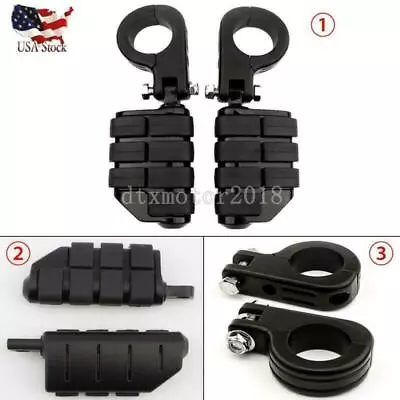 Motorcycle Highway 1.5  Engine Guard Foot Pegs Mount Clamps For Harley Yamaha US • $28.88