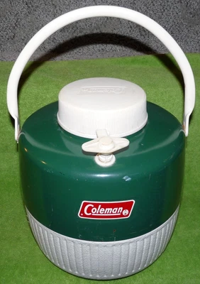 $14.99 • Buy Vintage Coleman 1-Gallon Green & White Water Cooler Jug W/Cup, USA 1977