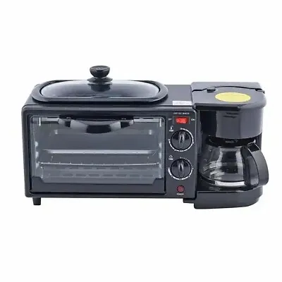 3 In 1 Complete Breakfast Machine Combination Oven Griddle Pan Coffee Maker • $48.99