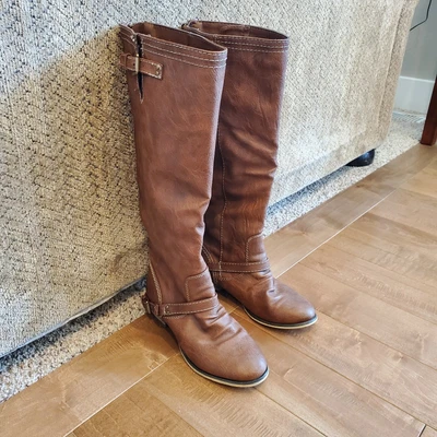 $15 • Buy New Womens Buckle Knee High Back Zipper Riding Boots Breckelle's OUTLAW-11