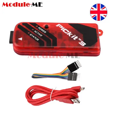 PICkit3 Microchip Original MPLAB PICkit 3 PIC In-Circuit Debugger Programmer UK • £25.99