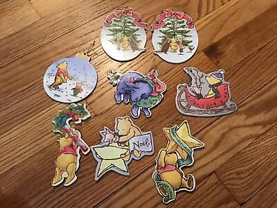 Classic Winnie The Pooh 8 Heavy Cardboard Double Sided Christmas Ornaments • $14.24