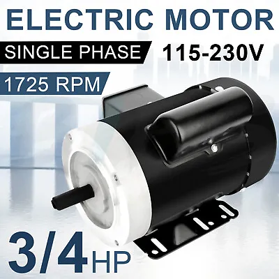 3/4 HP General Purpose Electric Motor Single Phase 56C Frame 1725 RPM 60 HZ TEFC • $169.99