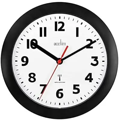 £21.94 • Buy Acctim 74313 Parona, Black Radio Controlled Wall Clock