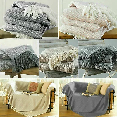 £11.99 • Buy Large & XL Cotton Traditional Como Safi Blanket Home Chair / Sofa / Bed Throws