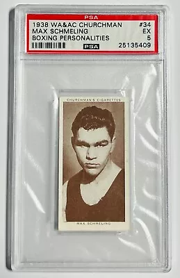 1938 WA & AC Churchman Max Schmeling #34 Boxing Personalities PSA  5 Excellent • $39.95