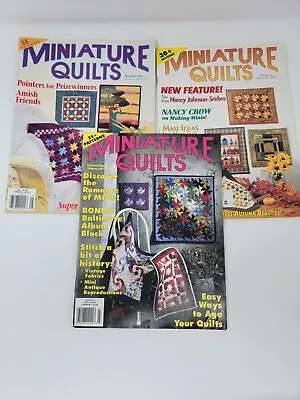 Miniature Quilts Magazines Summer 1993 Fall 1995 Feb March 1995 Vintage Quilting • $27