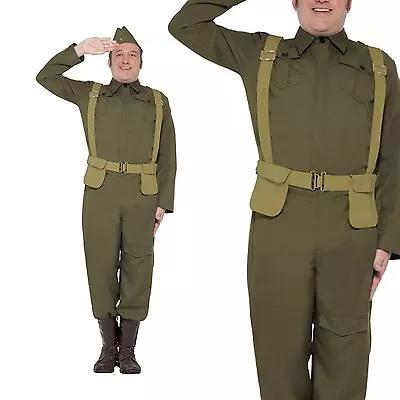 Mens Dads Army Private Army Sergeant World War Uniform Fancy Dress Stag Costume • £41.43