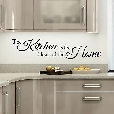 Wall Stickers Quotes The Kitchen Is A Heart Of The Home Art Decal Removable DIY • £4.99