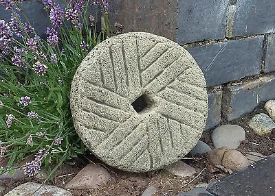 Stone Garden Small Rustic Millstone / Mill Stone Wall Plaque Ornament • £14.50