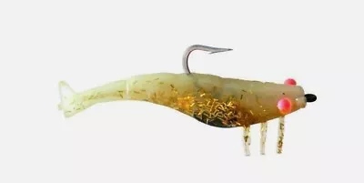 DOA Shrimp Lure 2.75  6 Pack Glow/Gold Rush Belly Fishing  Bait FSH2.75-6P-309 • $12.99