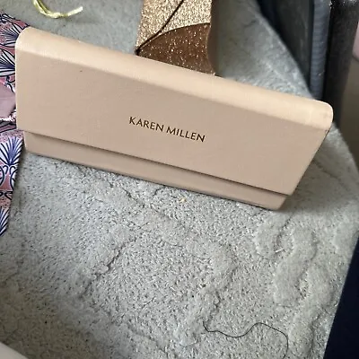 Karen Millen Designer Trifold Glasses & Sunglasses Case Nude Pale Pink + CLOTH • £6.75