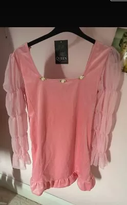 Pink Velvet Dress S Dollskill Sugarthrillz Shein  • £15