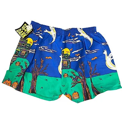 Vintage Mens Glow In The Dark Boxers Halloween Haunted House Ghost Size XL NWT • $19.86