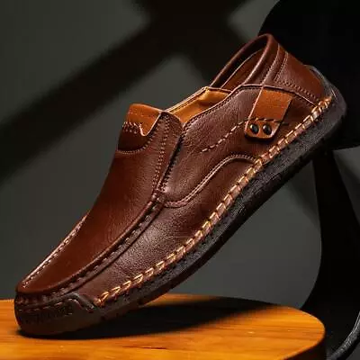 Zapatos De Cuero Hechos A Mano Para Hombre Mocasines Suaves Cómodos Elegante Men • $34.99