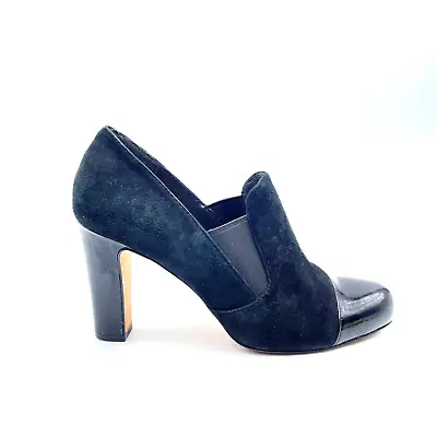 VC Signature By Vince Camuto Black Suede Heel W/Patent Toe & Heel Women's 7.5 • $17.50