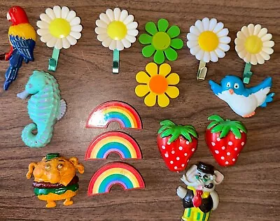 Vtg Mid Century Wall Magnetic Hook Kitchen Fridge Rainbow & Daisy Magnets Lot • $14.99