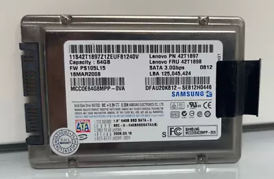 £12.99 • Buy Samsung Thin 64GB MicroSATA 1.8  SSD - Lenovo ThinkPad 42T1897