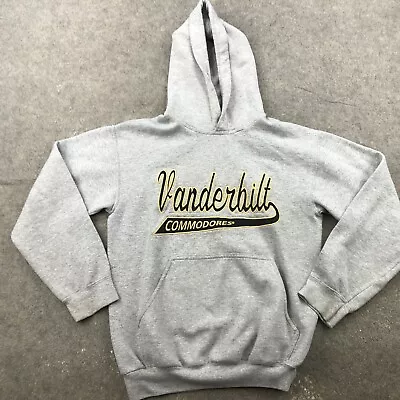 Vanderbilt Commodores Hoodie Mens Small Gray Spell Out Embroidered Logo * • $24.95