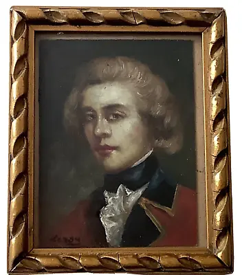 LEROY Miniature 19thC Presumed Portrait Mozart Musician Oil Painting Signed • $900