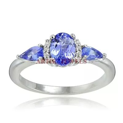 Natural Tanzanite Gemstone With 925 Sterling Silver Ring For Women's AJ3307 • £75.28