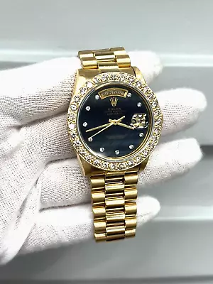 Rolex 18038  President Day Date Diamond Dial Bezel 18K Yellow Gold • $12995