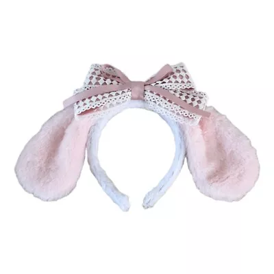 Adult Kids Cartoon Rabbit Ears Headband Plush Halloween Cosplay Hair Hoop • £6.55