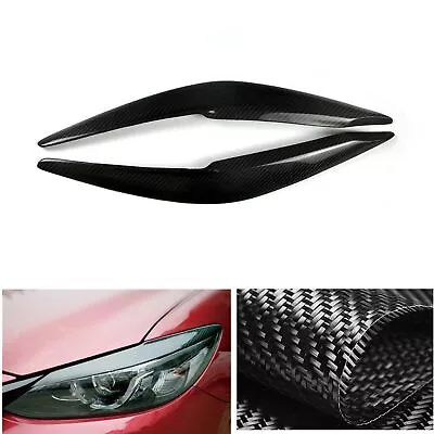 1Pair Front Headlight Eyebrow Trim For Mazda 6 Atenza 2017-2018 Carbon Fiber • $32.47