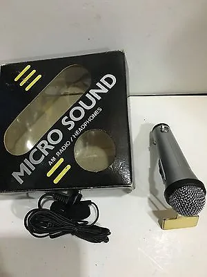 VINTAGE NOVELTY MINI MICRO RADIO  IN SHAPE OF A MIC MW-(AM) 1960S-1970s WITH BOX • $35.36