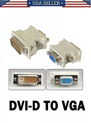 DVI-D Digital Dual Link 24+1 To VGA Adapter Male To Female Computer Monitor • $4.50