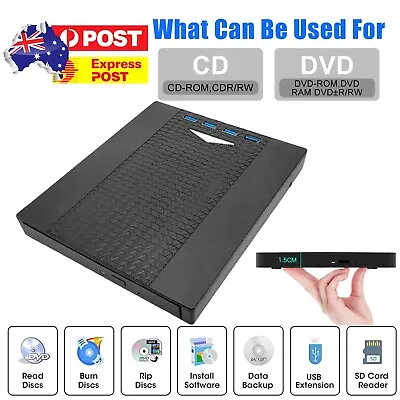 DVD/CD Drive Plug And Play With VSO ConvertXToDVD For Windows 7/8/10/Mac OS • $30.39