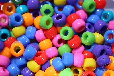 £2.70 • Buy 100 X Opaque Pony Beads Barrel Shaped Ideal For Dummy Clips - Choose Your Colour