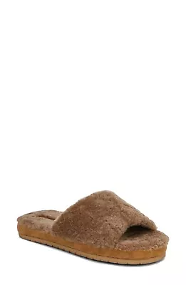 Vince Women's Kalina Shearling-Lined Suede Slippers - Brown Sugar - Size 8 • $70.54