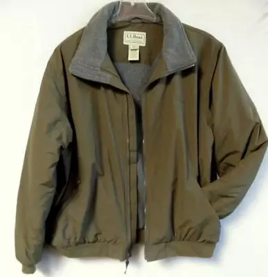 LL Bean Men's Fleece Lined Casual Thinsulate Jacket Size XXL Reg Khaki Green • $24.99