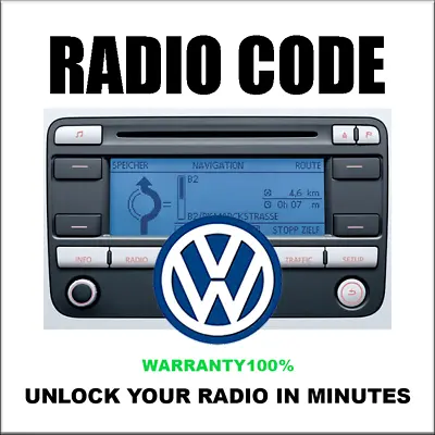 Radio Codes Unlock Stereo Vw Rcd510 Codes Rcd310 Rns510 310 10 Fast Service • $5.99