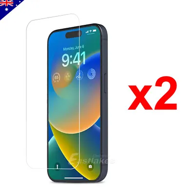 2xTempered Glass Screen Protector For IPhone 15 14 13 12 11 Pro XR XS Max 8 SE • $5.89