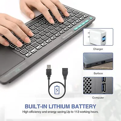 Rii K18S Wireless Bluetooth Keyboard With Backlit Touchpad For PC Smart TV • $38.99