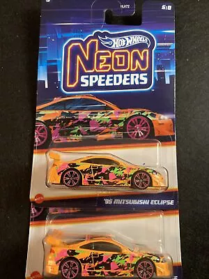 HOT WHEELS 2024 Neon Speeders 1995 MITSUBISHI ECLIPSE Lot Of 2 Free Shipping • $16.49