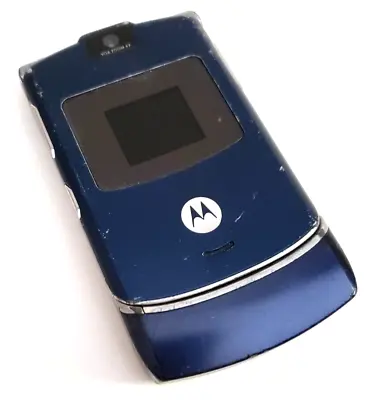 Motorola RAZR V3 5.5MB In Blue FOR PARTS (?) - Retro Mobile Flip Phone • $20