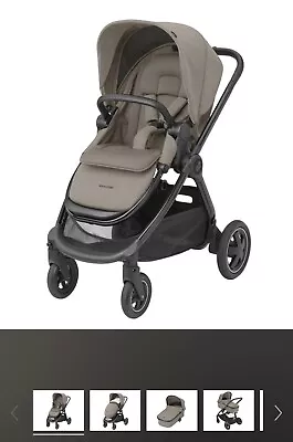 MAXI COSI Pram Travel Sytem ADORRA 2 LUXE TWILLIC TRUFFLE NEW Rrp £549 • £300