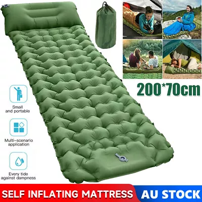 Self Inflating Mattress Car Cargo Camping Beach Sleeping Mat Air Bed Pad Pillow • $38.99