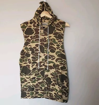 OBEY Hoodie Sleeveless Lightweight Summer Camo Zip Up Size L • $17.66