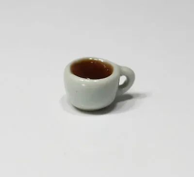 Dollhouse Miniature Single Cup Of Tea In A White Ceramic Cup • $3.99