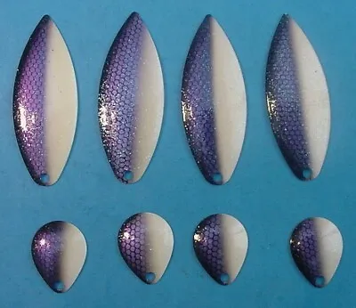 4 -Sets Custom #5 Willow & #3 Colorado Spinnerbait Blades Purple Shad • $9.39