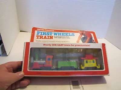 Vtg 1980 Mattel Preschool First Wheels Train Set Engine Cab Clean In Opened Box • $29.99