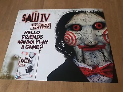 SAW 4 .. ORIGINAL 2009 Mini Quad  Cult Horror MOVIE POSTER 15 Yrs Old • £9.99